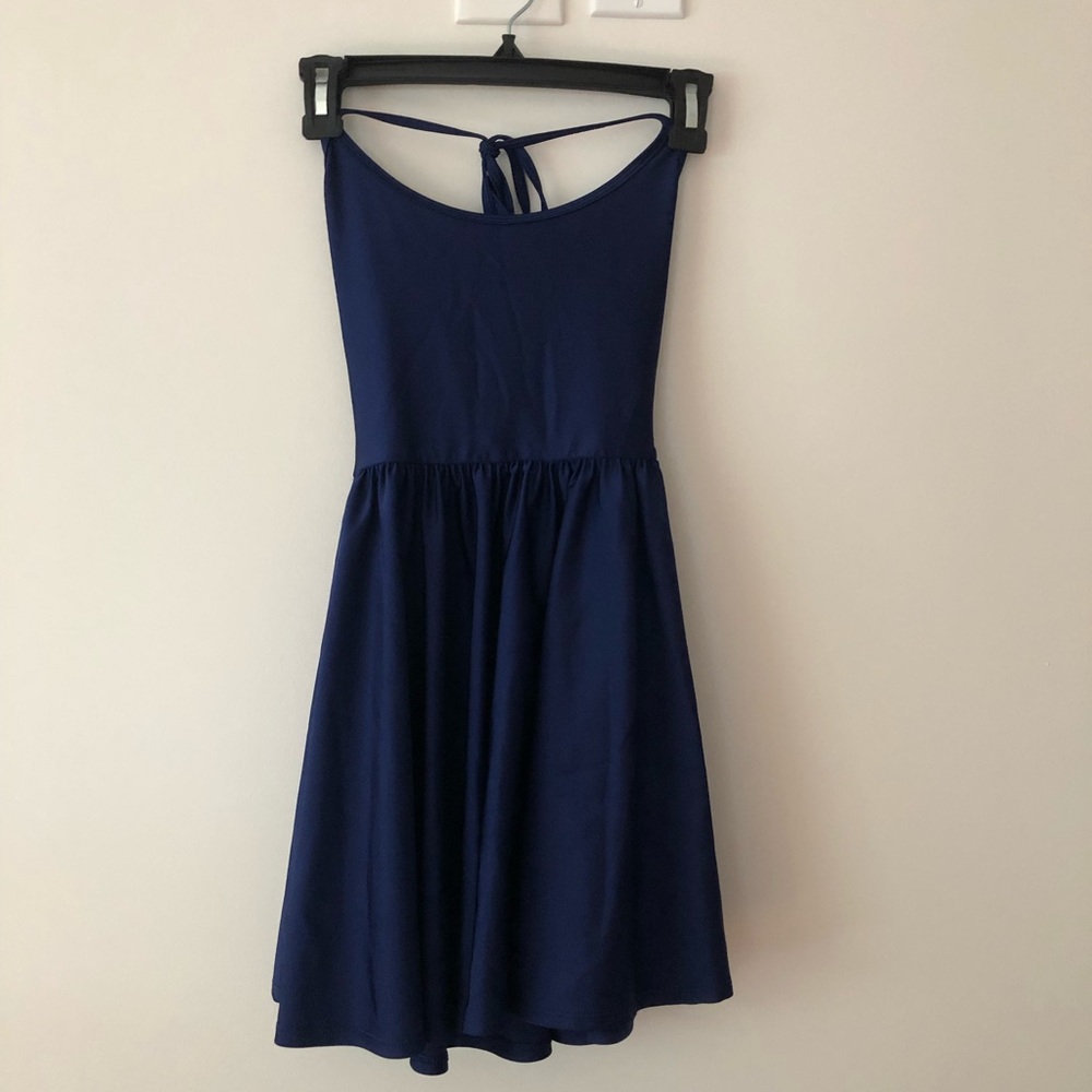 american apparel halter dress American Apparel Navy blue Skater halter dress